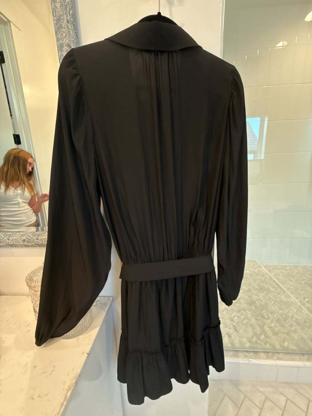 Ramy Brook Black Long-Sleeve Pleated Shirt Dress - Picture 4 of 6